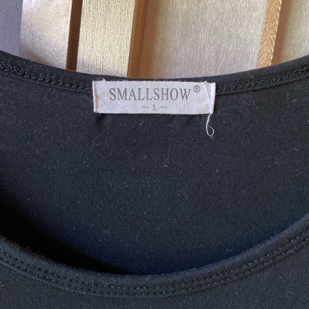 Smallshow, black, sleeveless maternity top with ruched sides, large - Picture 3 of 6